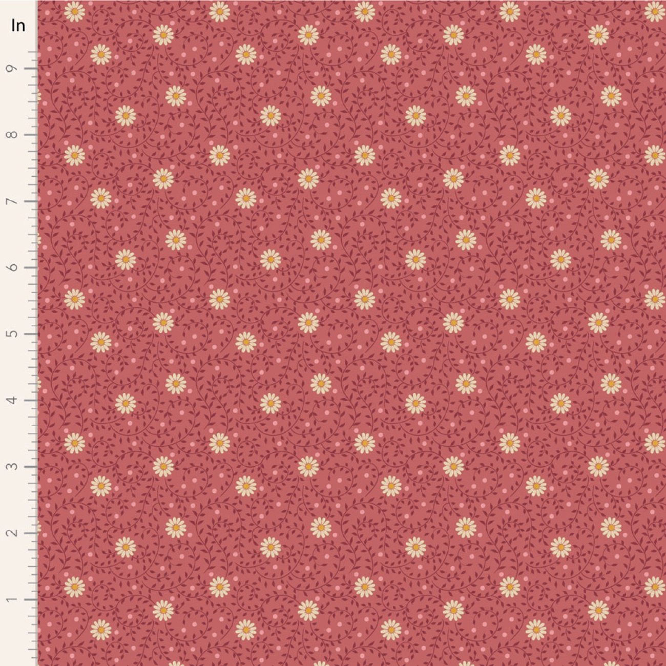 Tilda Patchwork Stoff Baumwolle - Sanctuary - Daisydream Rhubarb